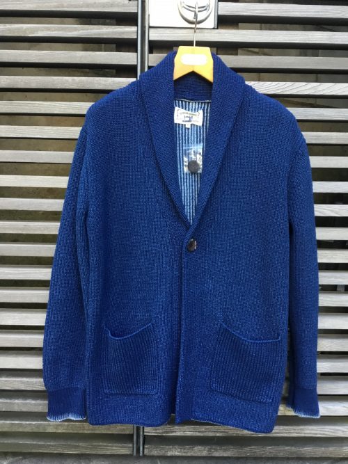 Safari 3月号掲載】INDIGO KNIT SHAWL CARDIGAN – The DUFFER of