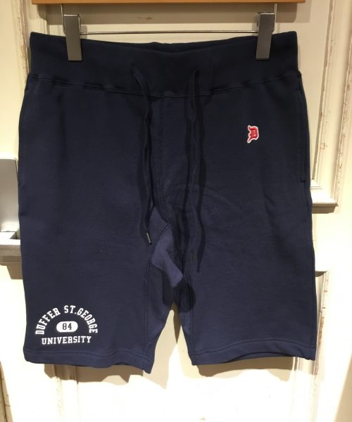 COLLEGE PRINT CUT OFF SWEAT PANTS