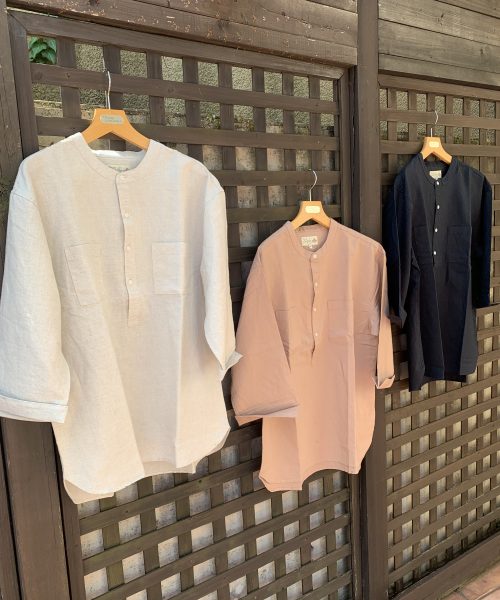 ＜七分袖＞【RINEN NO COLLAR SHIRT】