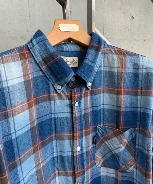 【INDIGO LABEL】 INDIGO CHECK FLANNEL SHIRT