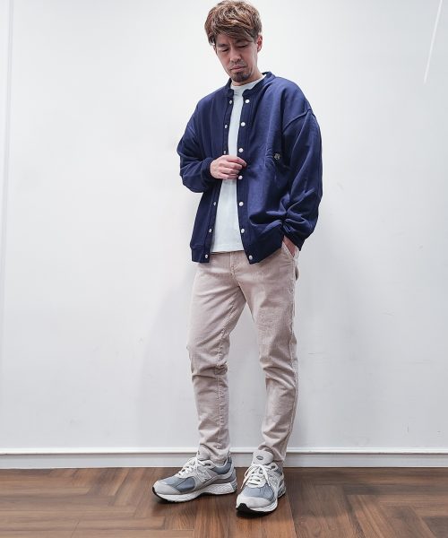 【24AW】スナップボタンカーディガンコーデ【NAVY】