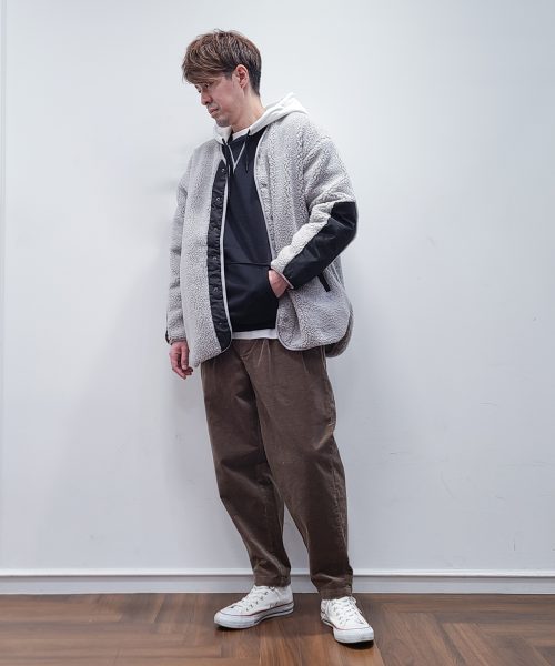 【24AW】ボアフリースカーディガンコーデ【GRAY】