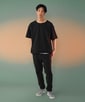 [360° THE CIRCLE STRETCH]：セットアップ シアサッカークルーTEE