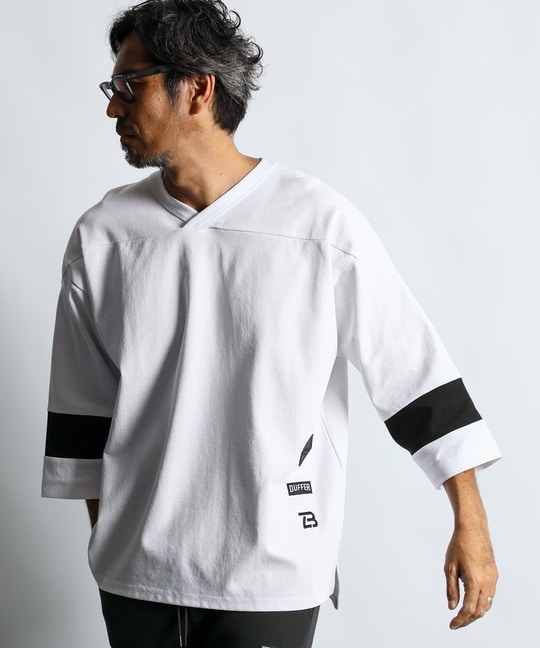 〔BLACK LABEL〕：ソロナポンチ素材 7分袖　Tシャツ