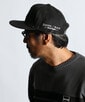 〔BLACK LABEL〕：ラバーパッチ フラットバイザーキャップ